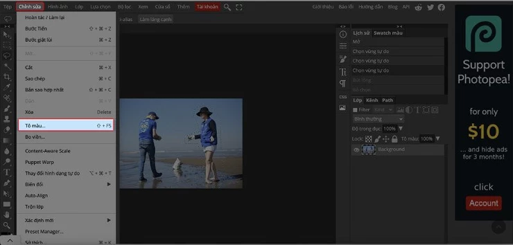 Photopea remove object