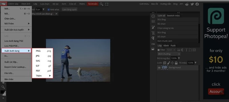 Photopea remove object